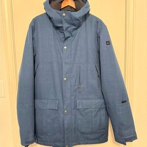 Men's Blue Ride Snowboarding Hooded Coat